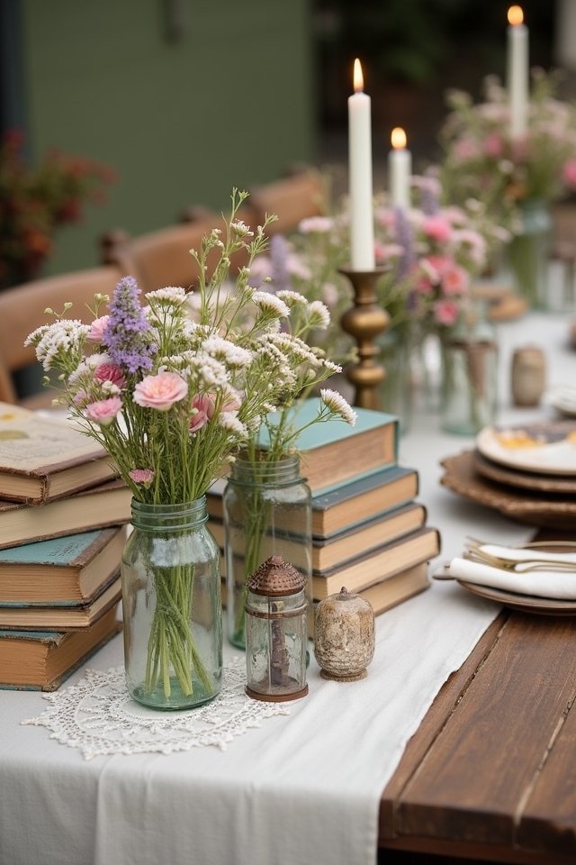 vintage book wedding decor