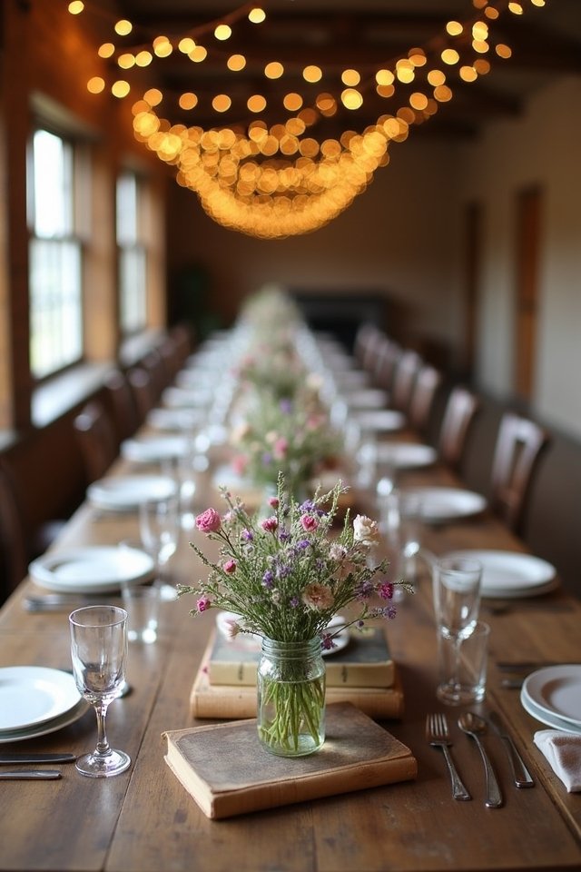vintage books and flowers