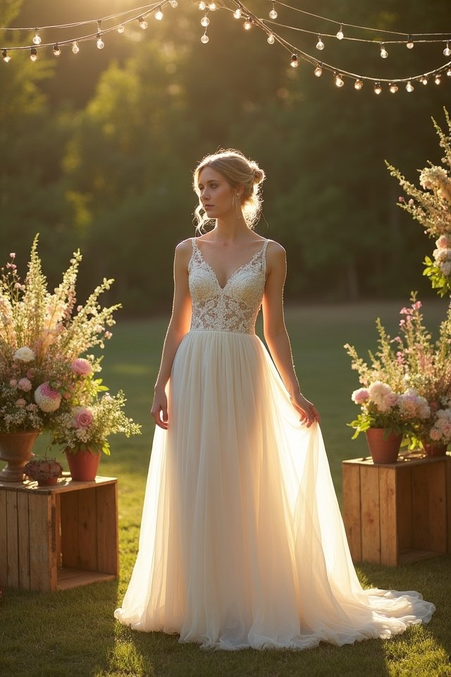 vintage bridal tea length elegance