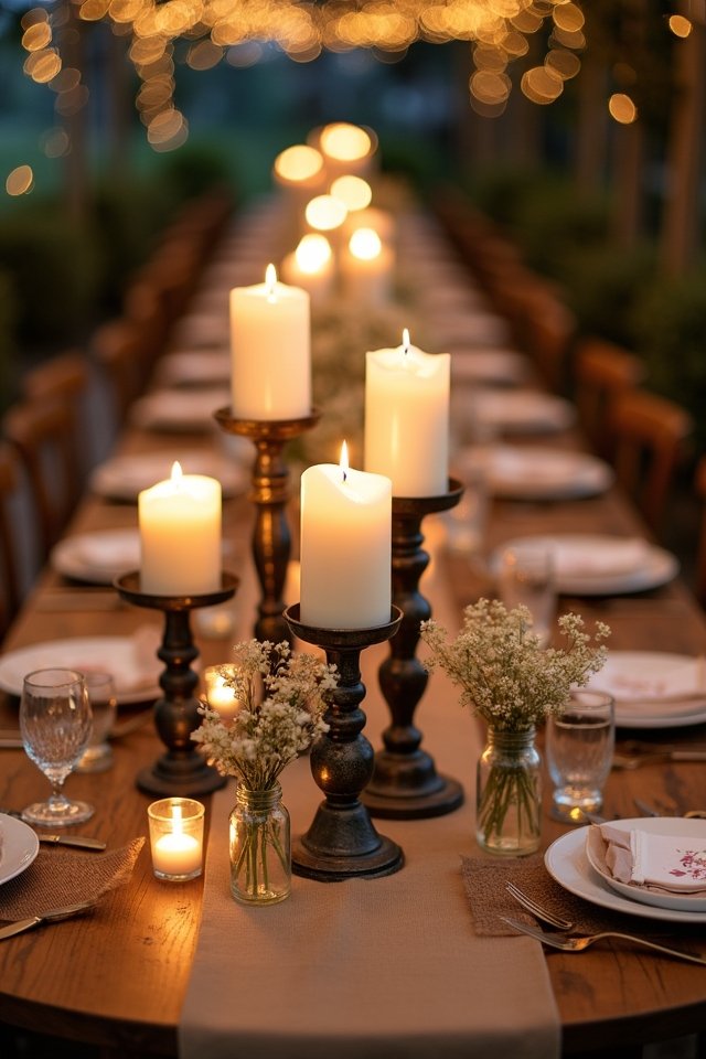 vintage candle holder arrangements