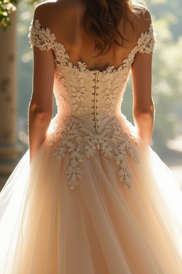 vintage corset lace gowns