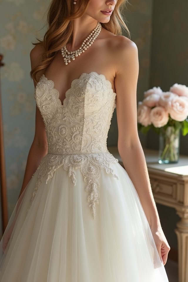 vintage corseted tea length dress