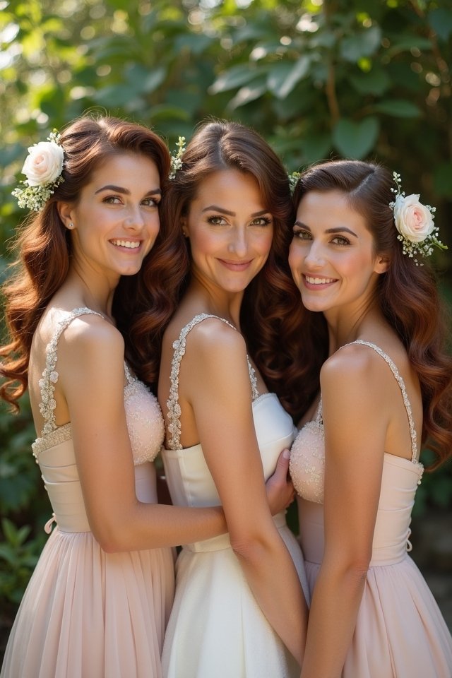 vintage curls for bridesmaids
