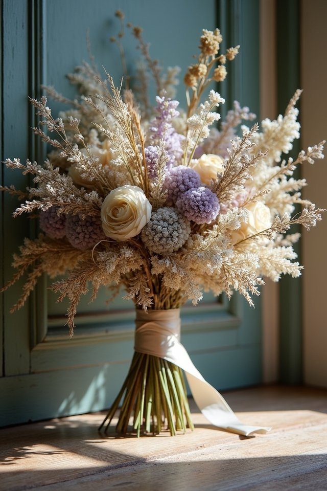 vintage dried wildflower bouquet