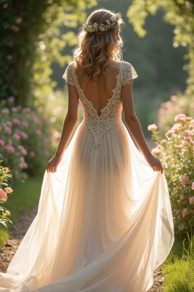 vintage elegance with cap sleeves