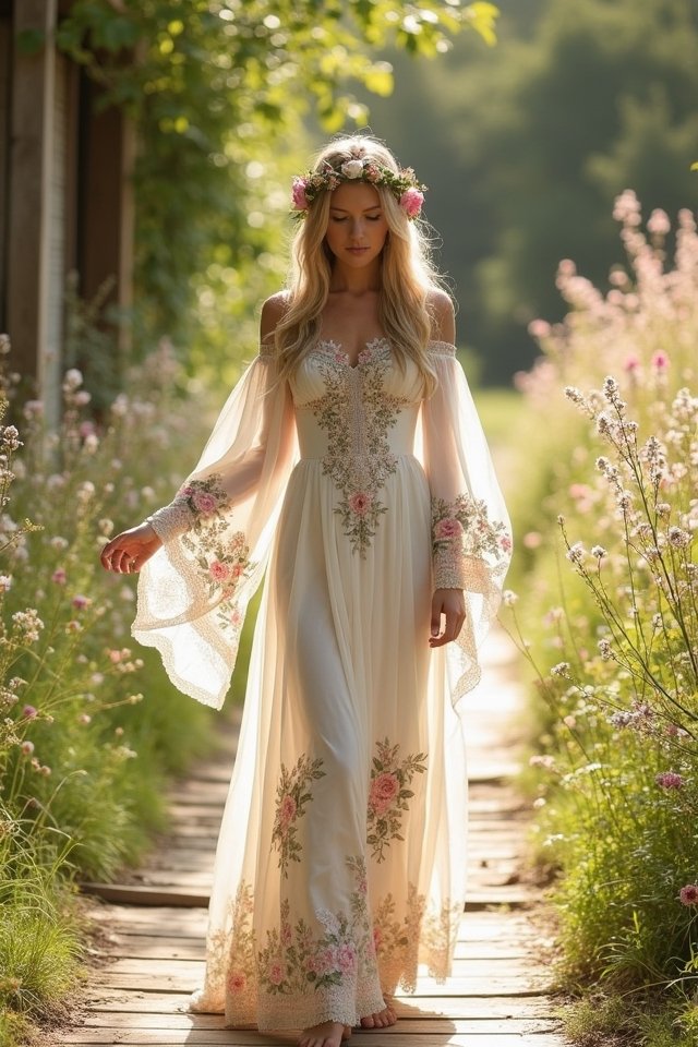 vintage elegance with embroidery