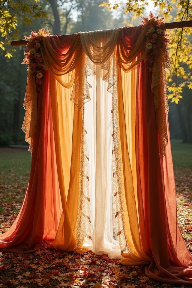 vintage fabric wedding drapes