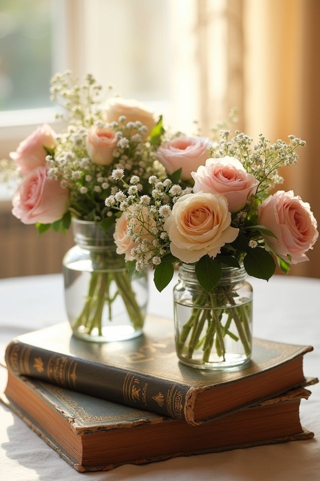 vintage floral book decor