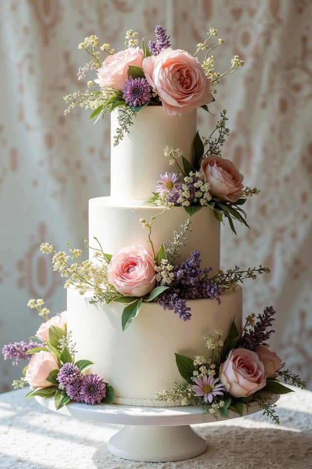vintage floral lace cake