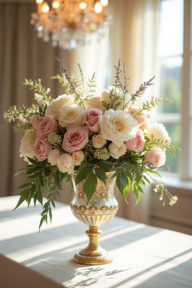 vintage floral wedding arrangements