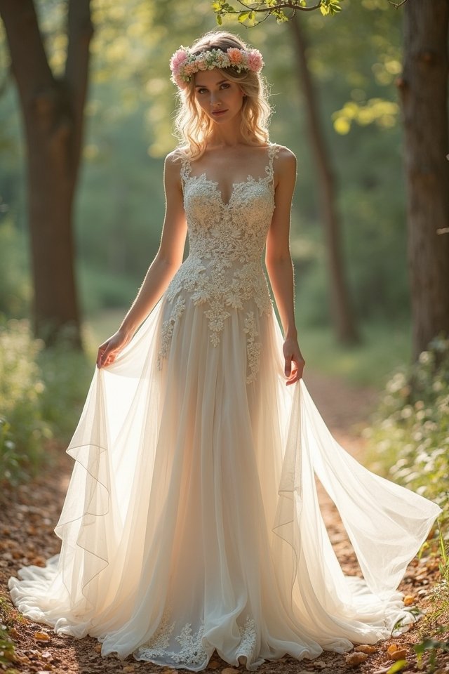 vintage floral wedding gown