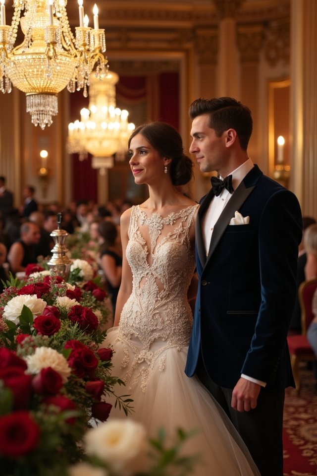 vintage glam wedding attire