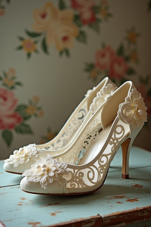 vintage glamour wedding shoes