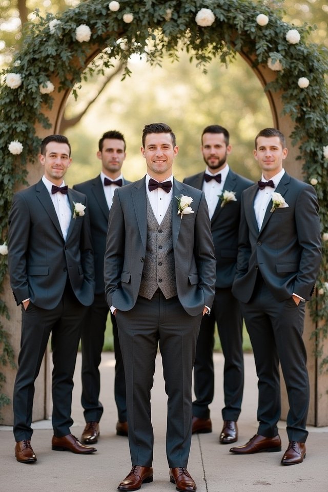 vintage groom and groomsmen attire