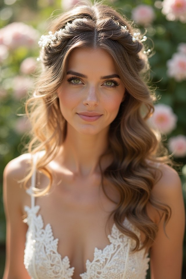 vintage half up curls