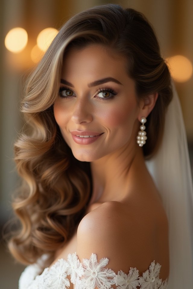 vintage hollywood bridal waves