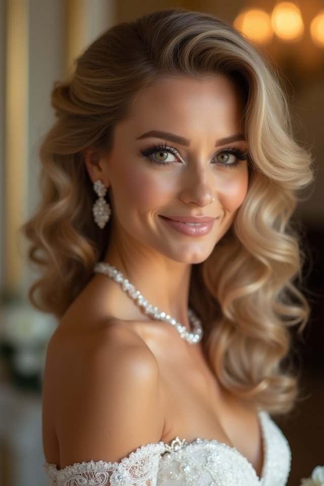 vintage hollywood wedding hairstyle