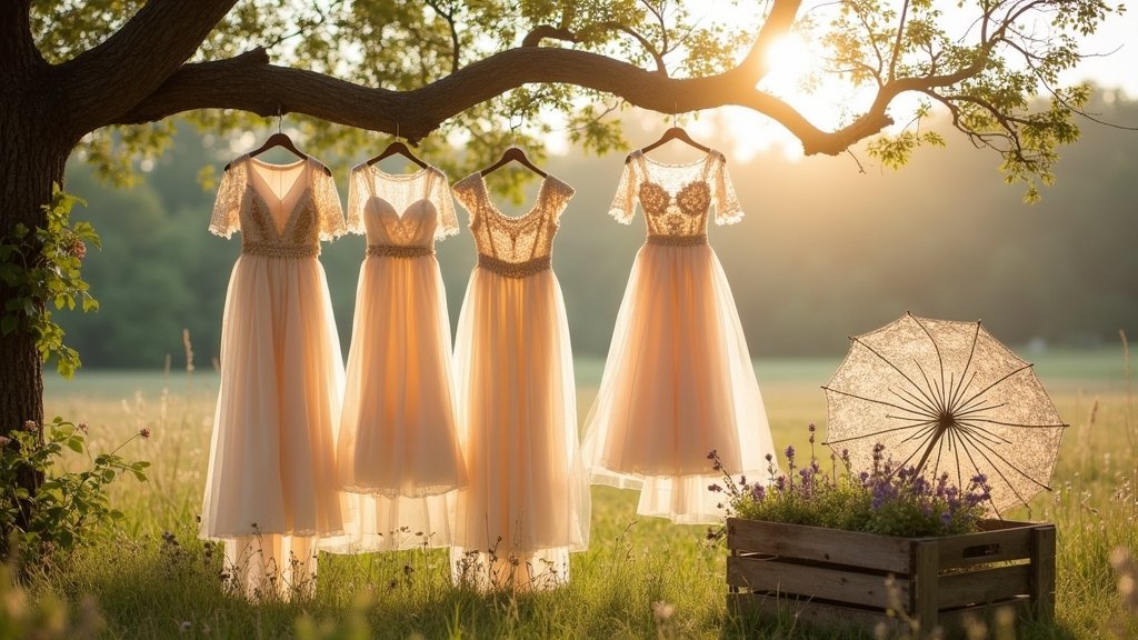vintage inspired boho bridal gowns