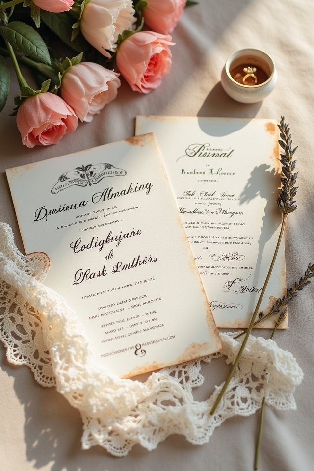 vintage inspired elegant invitations