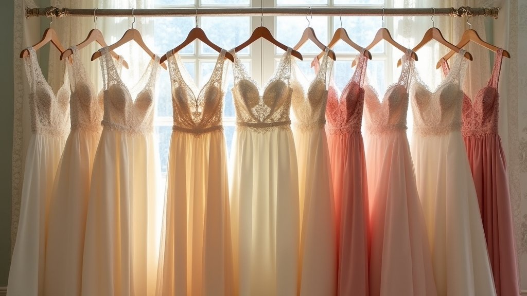 vintage inspired square neck gowns