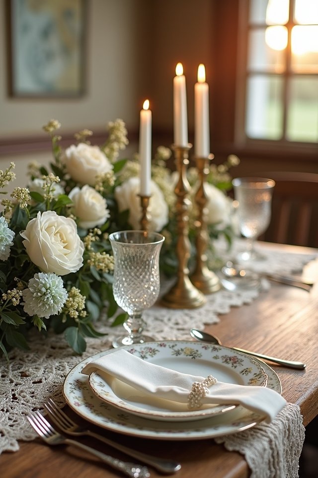 vintage inspired wedding table settings