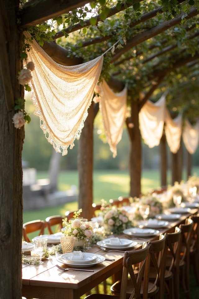 vintage lace and wood