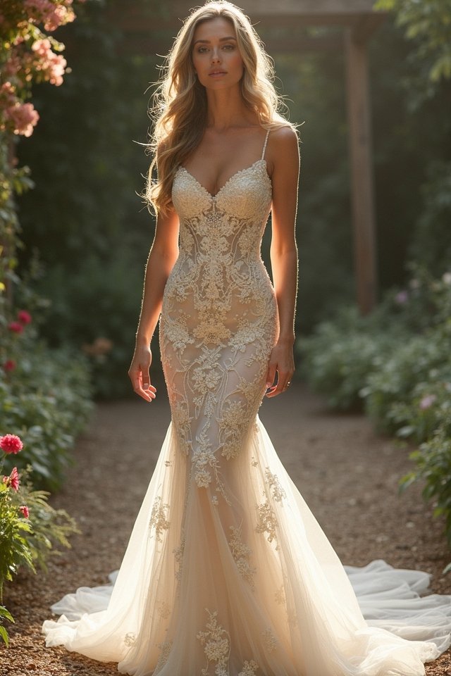 vintage lace mermaid gown