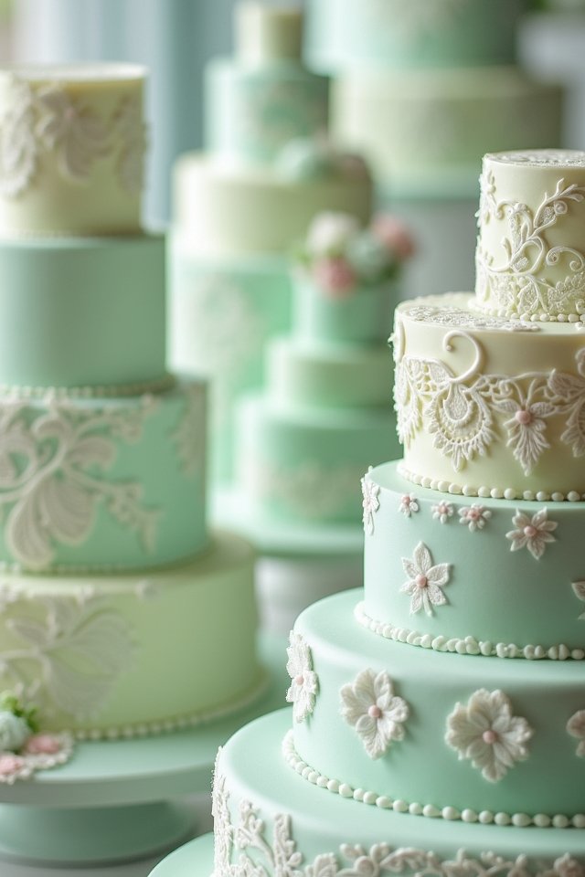 vintage lace pastel cake