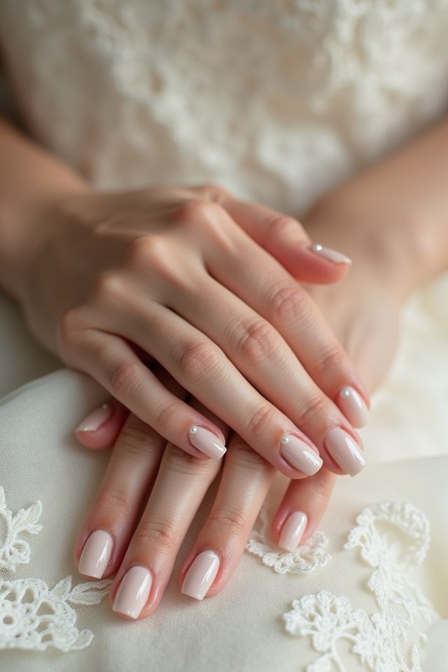 vintage lace pearl nails