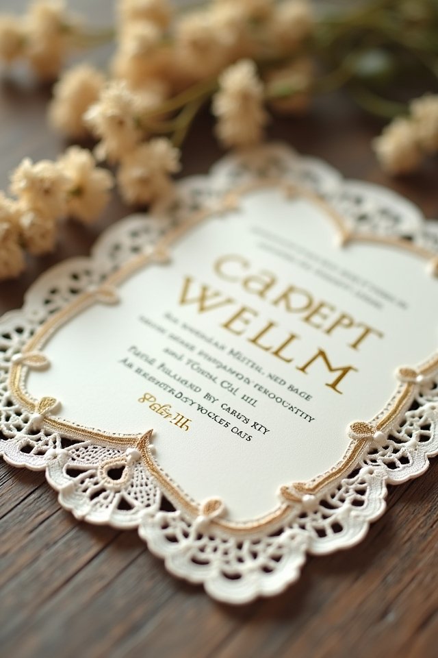 vintage lace wedding invitations