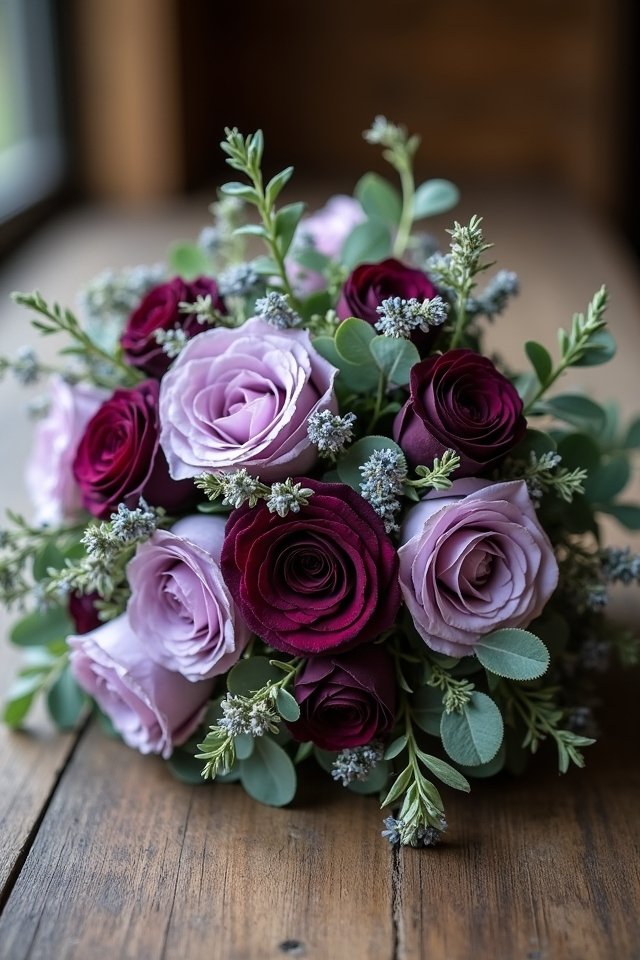 vintage lilac greenery bouquet