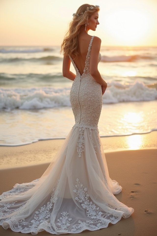 vintage mermaid bridal elegance