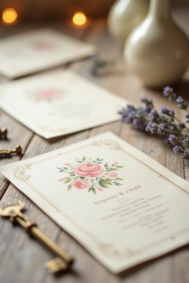 vintage postcard wedding invitations