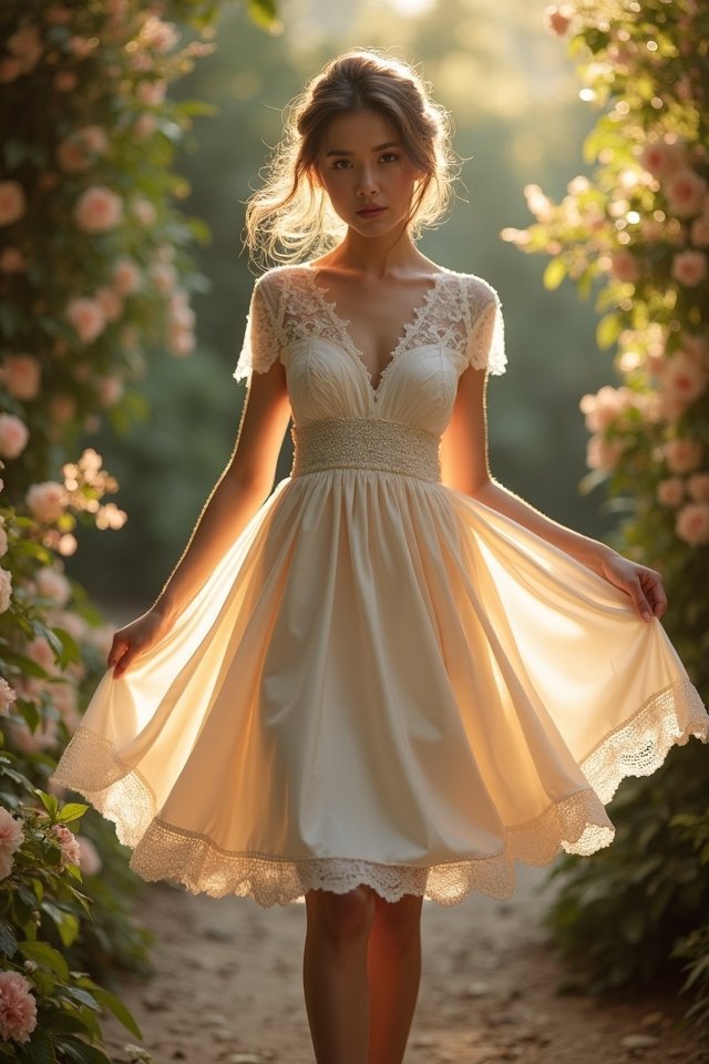 vintage satin tea length dress