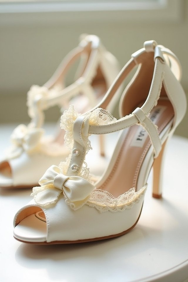 vintage t strap bow shoes