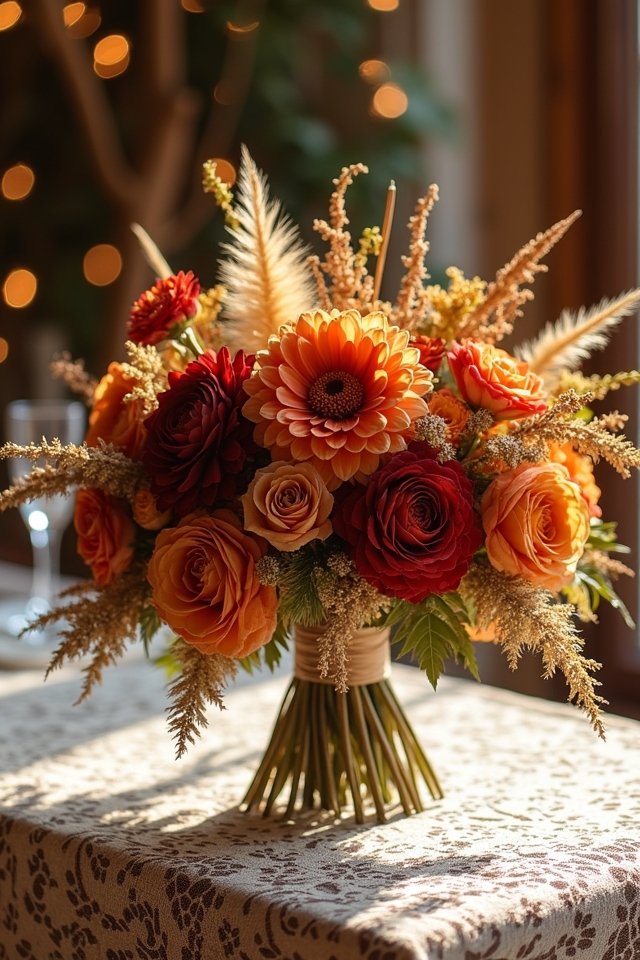 vintage terracotta gold bouquets