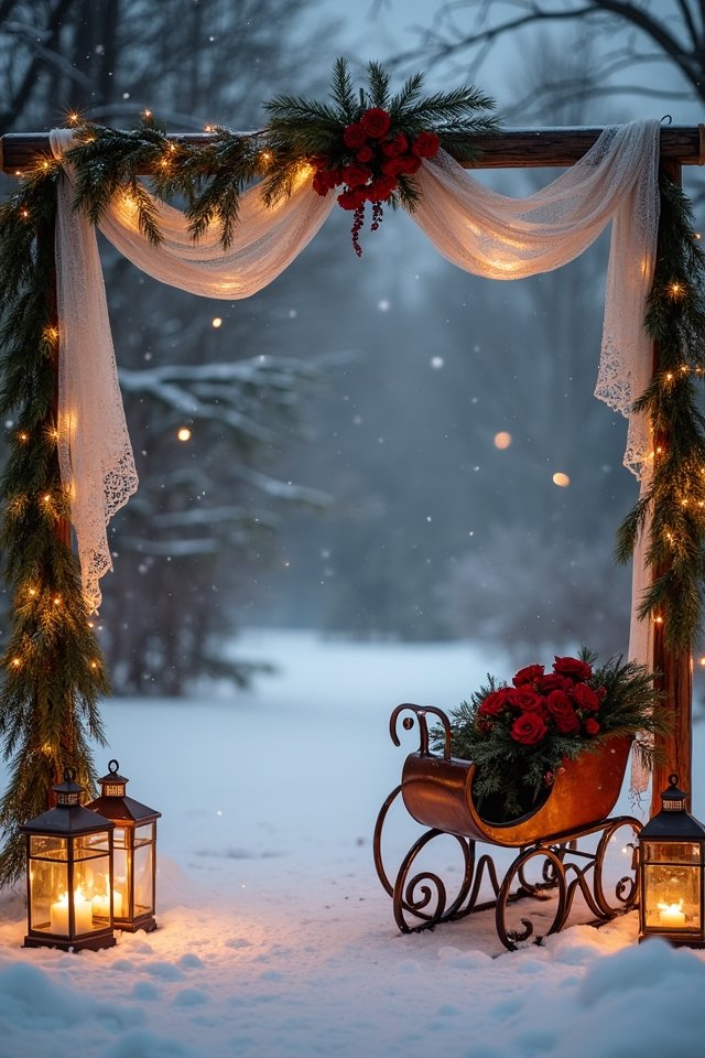 vintage winter wedding decor
