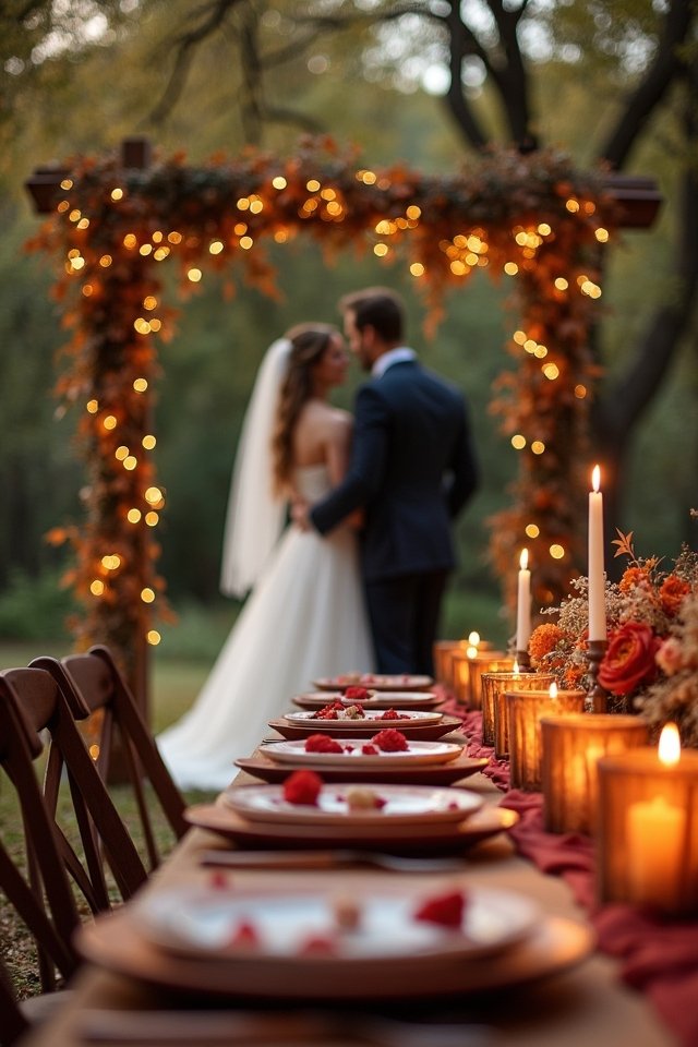 warm autumn wedding ambiance