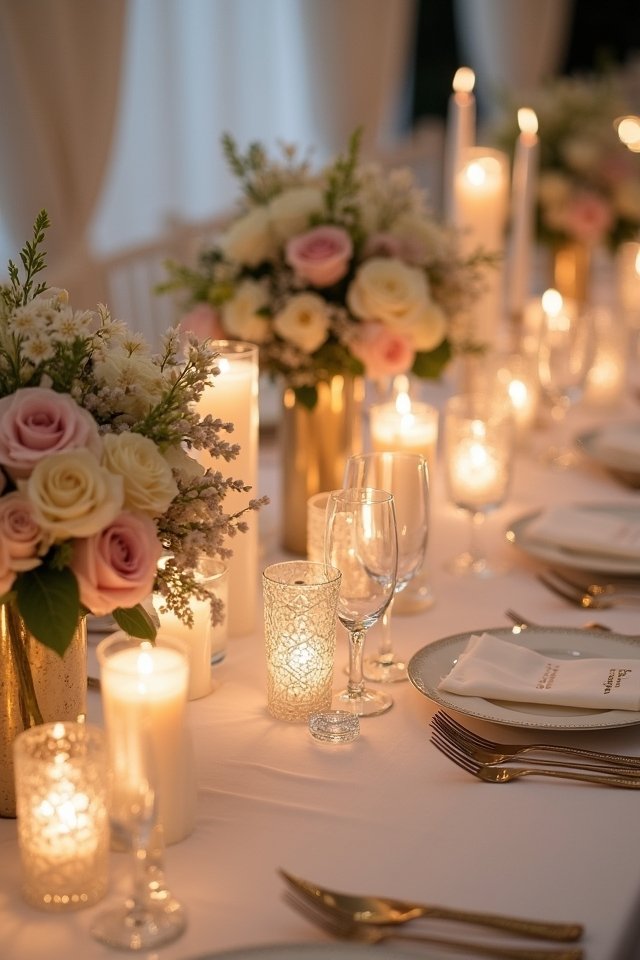 warm candlelight creates ambiance