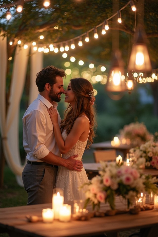 warm candlelit wedding atmosphere