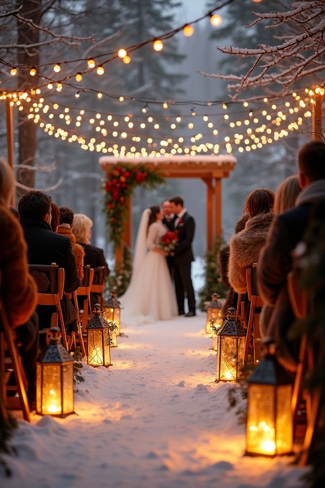warm enchanting wedding lighting