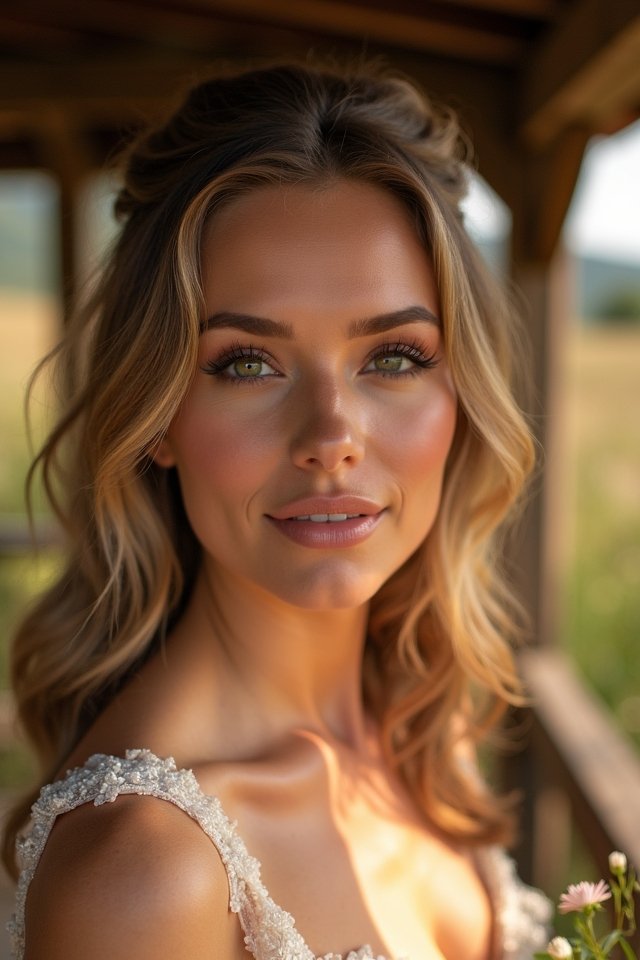 warm peach bronze shimmer