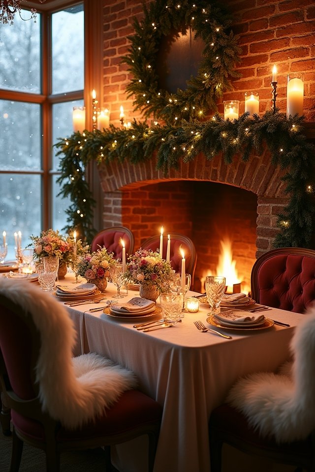 warmth of fireplaces and candles