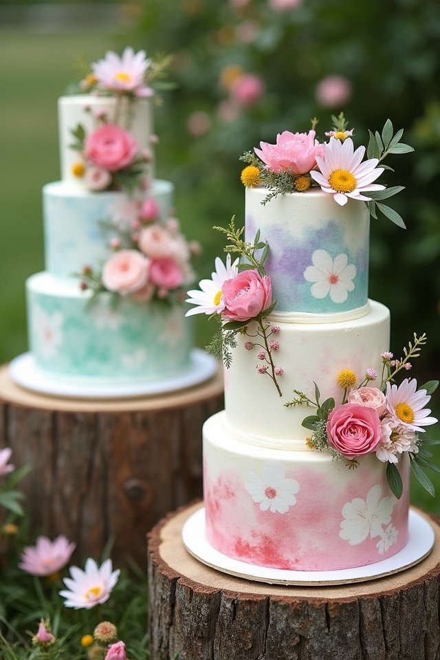 watercolor floral cake artistry