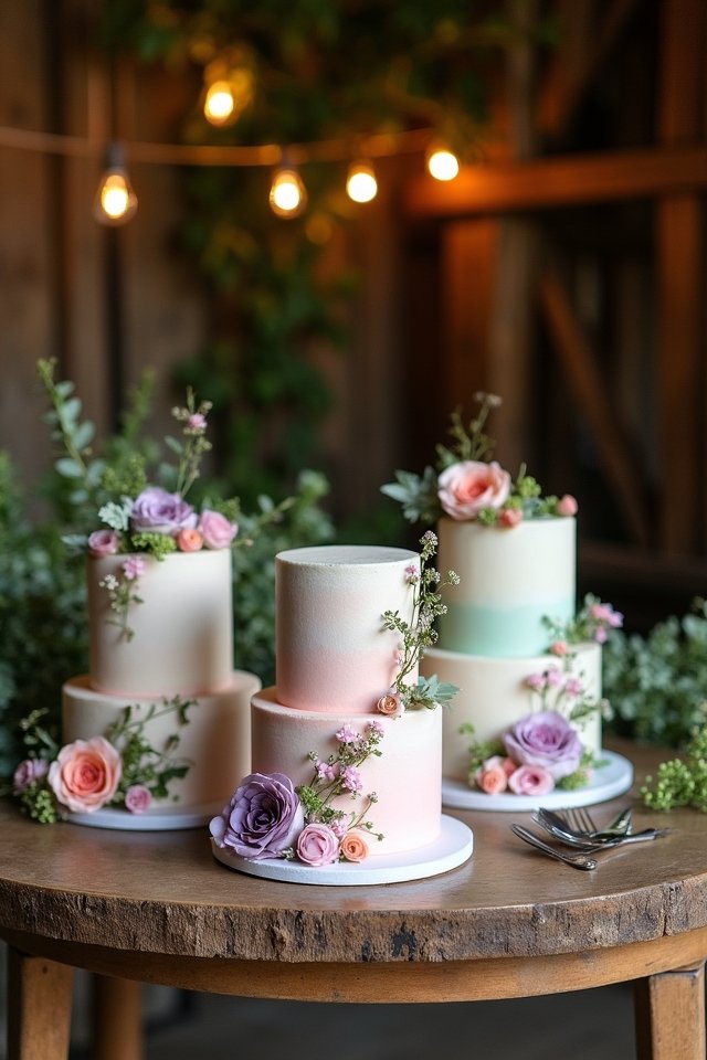 watercolor floral wedding cake