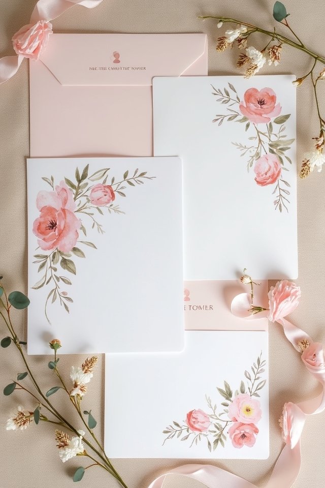 watercolor wedding invitation art