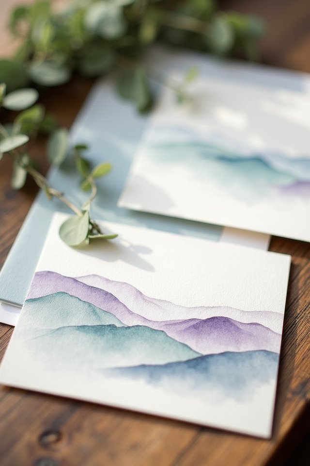 watercolor wedding invitation design