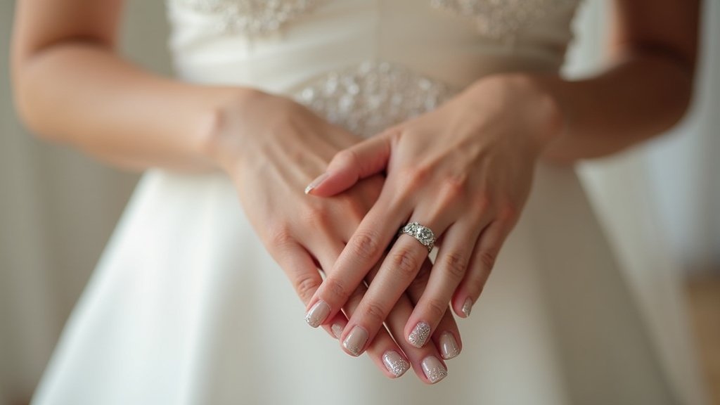 wedding nails with sparkle