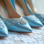 wedding shoes in blue