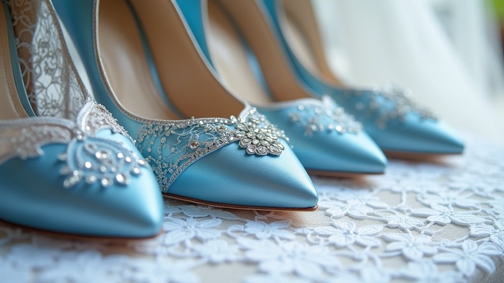 wedding shoes in blue